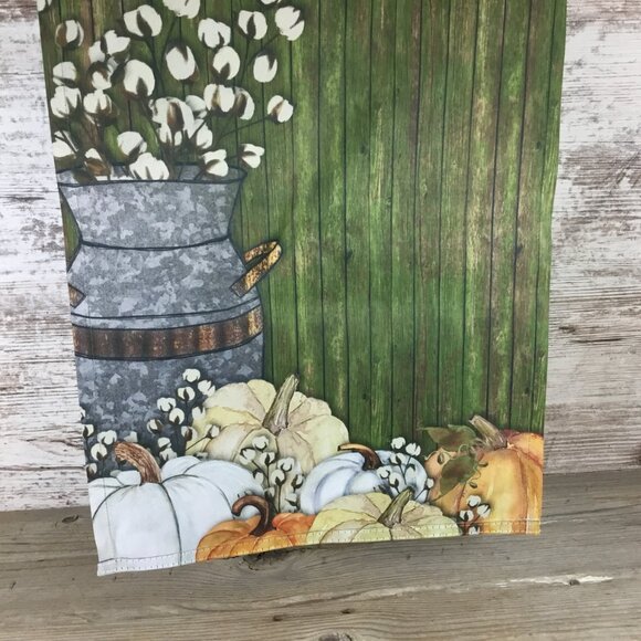 Welcome Milk Can Pumpkins Fall Garden Flag - Picture 4 of 5